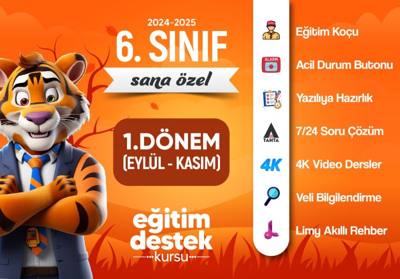 6. Sınıf 1. Dönem Eğitim Destek Kursu