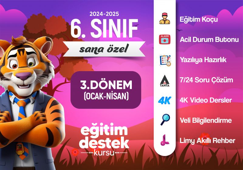 6. Sınıf 3. Dönem Eğitim Destek Kursu