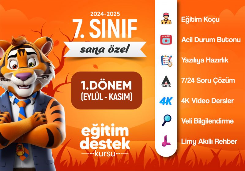 7. Sınıf 1. Dönem Eğitim Destek Kursu