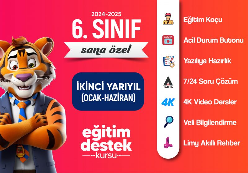 6. Sınıf İkinci Yarıyıl Eğitim Destek Kursu