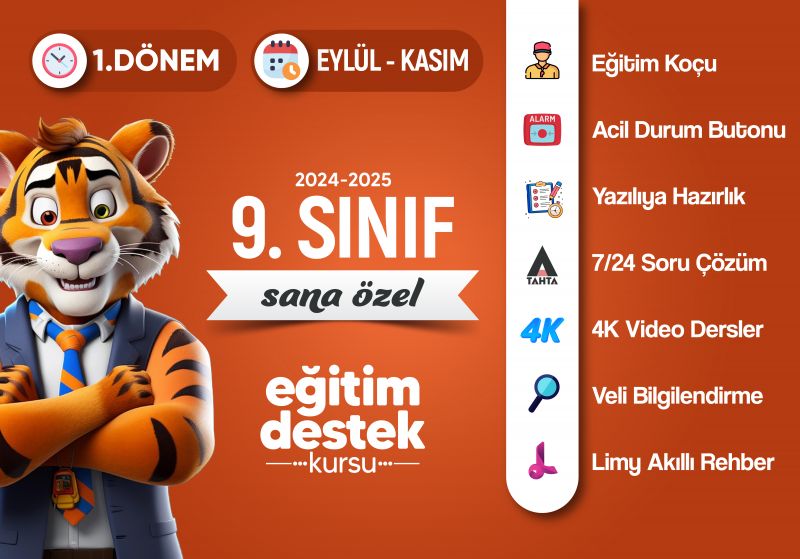 9. Sınıf 1. Dönem Eğitim Destek Kursu