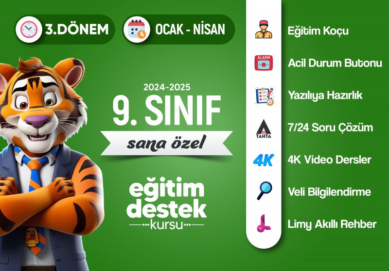 9. Sınıf 3. Dönem Eğitim Destek Kursu